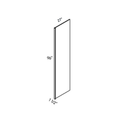 Driftwood Thick Refrigerator End Panel traditional shaker, 1.5″ wide, 96″ high, 27″ deep, shown in a technical line drawing with dimensions. Part of the Seaport line from the Kitchen & Cabinet Store.