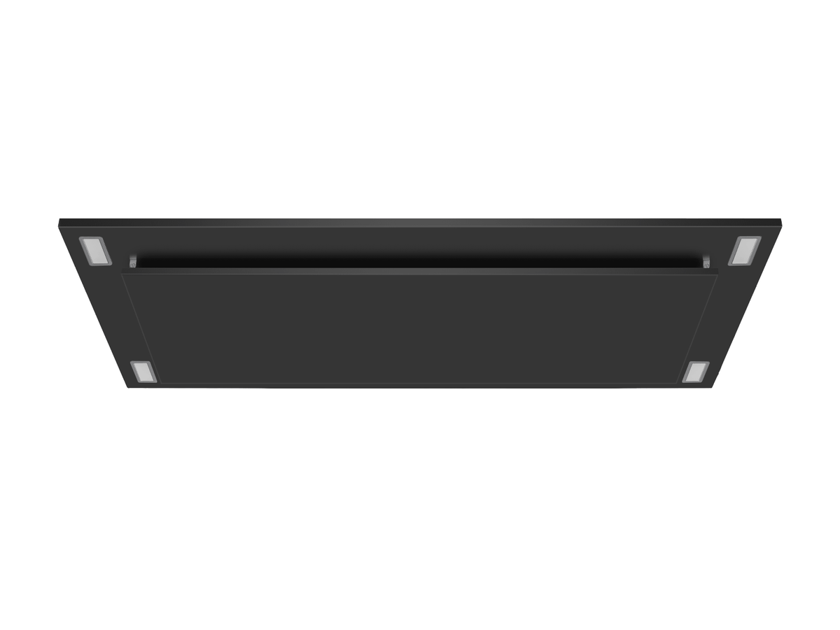 Victory Sunset matte black flush ceiling mount range hood