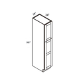 Light Gray traditional shaker tall pantry, 18″ wide, 96″ high, 24″ deep, shown in a technical line drawing with dimensions. Part of the Seaport line from the Kitchen & Cabinet Store.