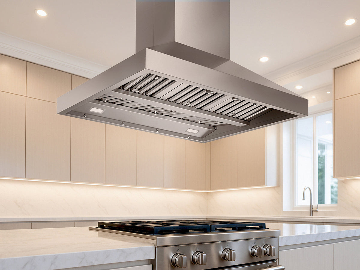 Victory Twister Island 42 inch stainless steel island range hood, view 2