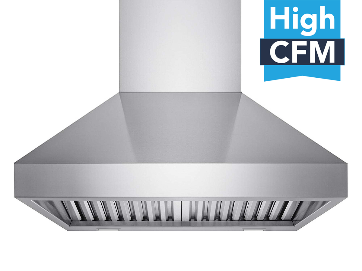 Victory Twister MAX 36 inch stainless steel wall mount range hood with remote blower