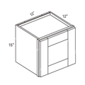 Seaport Light Gray Small Wall Cabinet - 12w 15h 12d line drawing dimensions