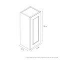 Seaport Natural Wall Cabinet - 12w 30h 12d line drawing dimensions