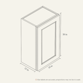 Belmont Green Wall Cabinet - 18w 30h 12d line drawing dimensions