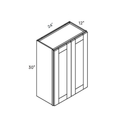 Belmont Green Standard Wall Cabinet - 24w 30h 12d line drawing dimensions