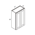Seaport Light Gray Tall Wall Cabinet - 24w 36h 12d line drawing dimensions