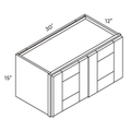Belmont Green Double Door Wall - 30w 15h 12d line drawing dimensions