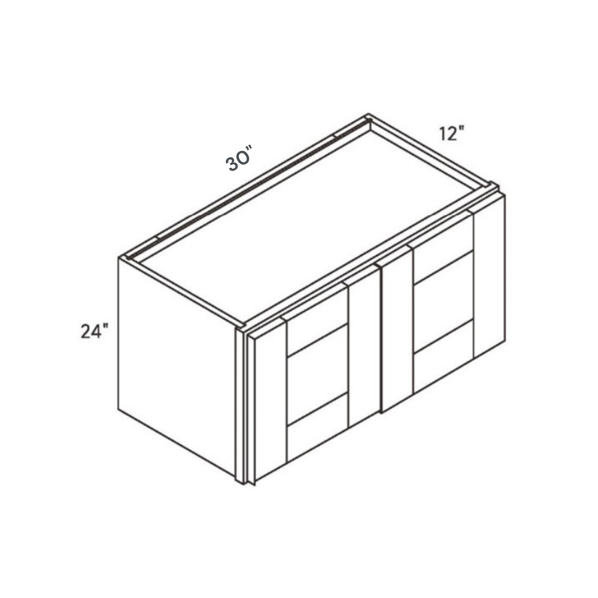 Belmont Blue Standard Height Wall - 30w 24h 12d line drawing dimensions