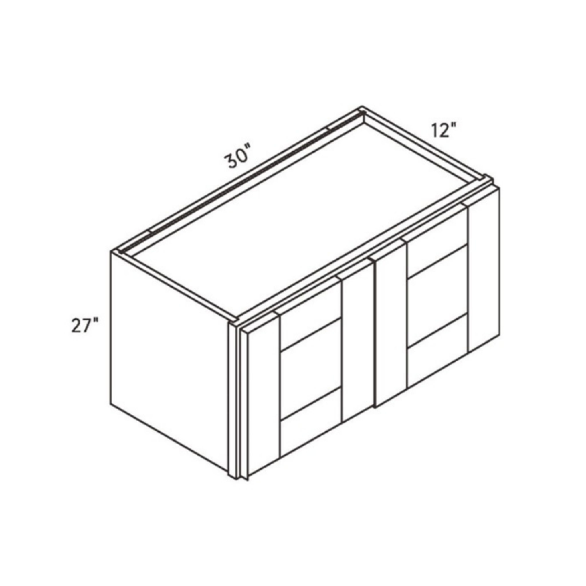 Seaport Light Gray Custom Height Wall - 30w 27h 12d line drawing dimensions