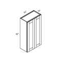 Seaport Light Gray Extra-Tall Wall Cabinet - 30w 42h 12d line drawing dimensions