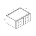 Belmont White Deep Wall Cabinet - 33w 15h 27d line drawing dimensions