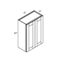 Seaport Light Gray Standard Wall Cabinet - 33w 30h 12d line drawing dimensions
