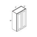Seaport Light Gray Tall Wall Cabinet - 33w 36h 12d line drawing dimensions