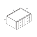 Seaport Natural Deep Wall Cabinet - 36w 15h 24d line drawing dimensions