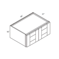 Belmont Blue Deep Wall Cabinet - 36w 15h 27d line drawing dimensions