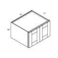 Belmont Blue Deep Wall Cabinet - 36w 24h 27d line drawing dimensions