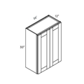Seaport Driftwood Standard Wall Cabinet - 36w 30h 12d line drawing dimensions