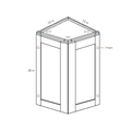 Seaport Driftwood Wall Angle Corner - 12w 30h 12d line drawing dimensions