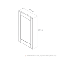 White Base End Panel traditional shaker, 17.5″ wide, 29.5″ high, 0.75″ deep, shown in a technical line drawing with dimensions. Part of the Seaport line from the Kitchen & Cabinet Store.