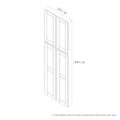 Green Double Tall End Panel contemporary shaker, 11.75″ wide, 84.75″ high, 0.75″ deep, shown in a technical line drawing with dimensions. Part of the Belmont line from the Kitchen & Cabinet Store.