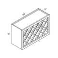 Natural Lattice Wine Rack traditional shaker, 30″ wide, 15″ high, 12″ deep, shown in a technical line drawing with dimensions. Part of the Seaport line from the Kitchen & Cabinet Store.