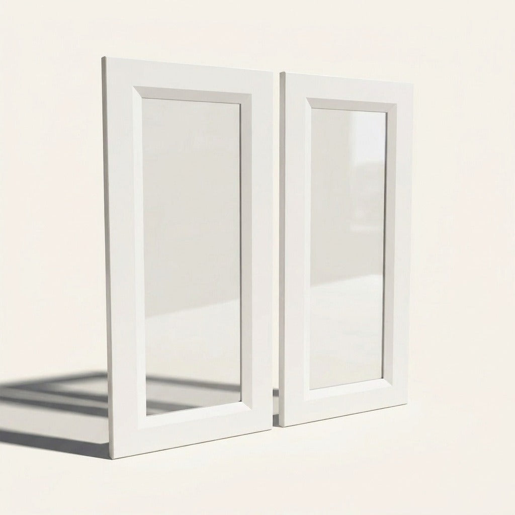 Belmont White Glass Cabinet Doors, 2ct - 11¾w 29½h