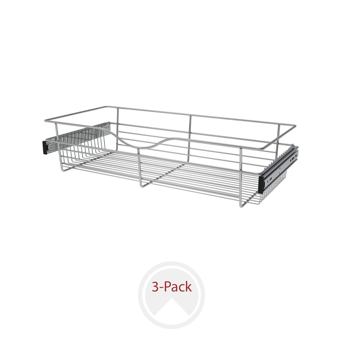 REV-A-SHELF CB-3014-MPK Series Chrome 30" Wire Pullout Basket for 14" Deep Closet  (3-pack)