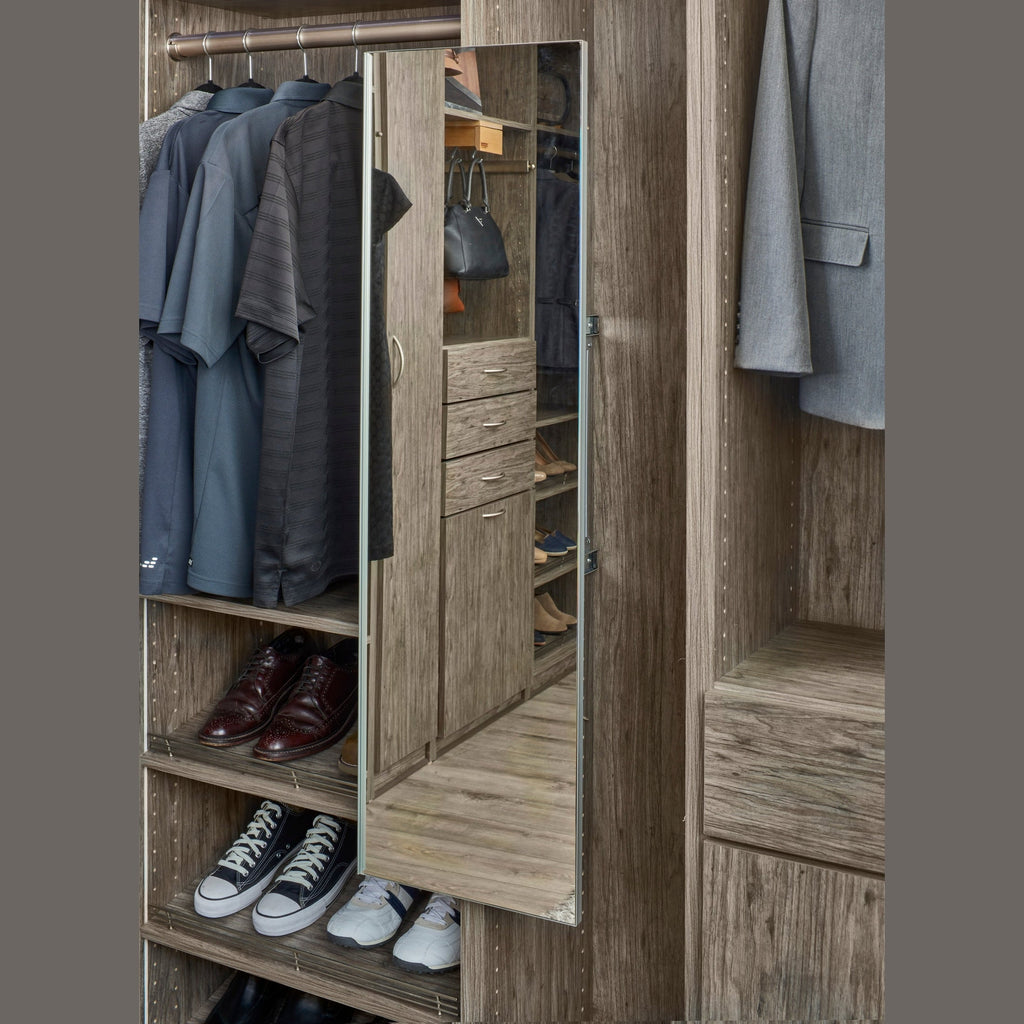 REV-A-SHELF CMSL-1448-SM-1 Silver Mist 48" Premier Pullout Mirror w/ Soft-Close for 14" Deep Closet
