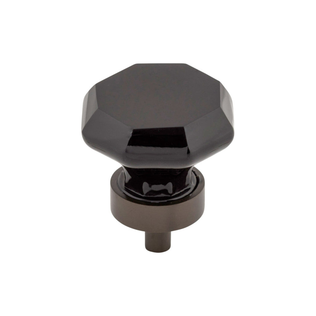 TOP KNOBS Black Octagon Crystal Cabinet Knob