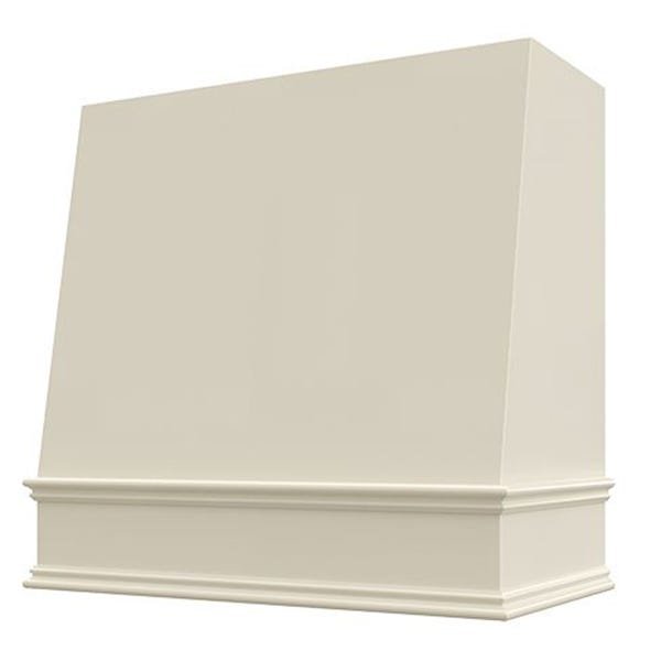 Kitchen and Cabinet Store Angled wood range hood in Antique White
