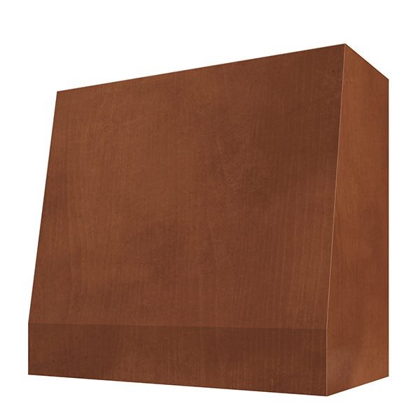 Kitchen and Cabinet Store Angled Without Trim wood range hood in Chocolate Stain
