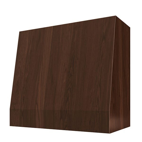 Kitchen and Cabinet Store Angled Without Trim wood range hood in Espresso Stain