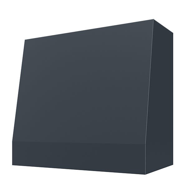 Kitchen and Cabinet Store Angled Without Trim wood range hood in Navy