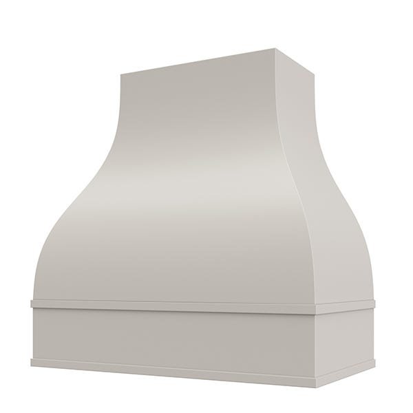 Kitchen and Cabinet Store Bell Straight wood range hood in Light Gray