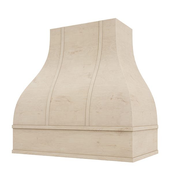 Kitchen and Cabinet Store Bell With Strapping wood range hood in Raw