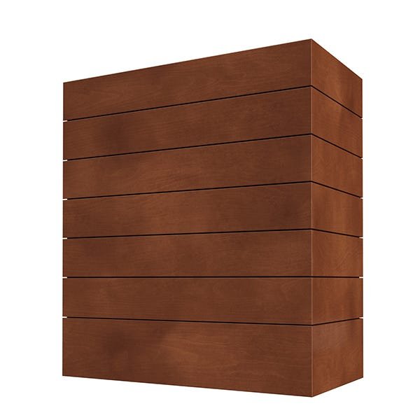 Kitchen and Cabinet Store Box Straight With Shiplap wood range hood in Chocolate Stain