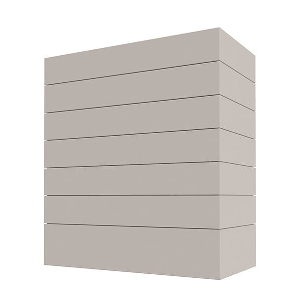 Kitchen and Cabinet Store Box Straight With Shiplap wood range hood in Light Gray
