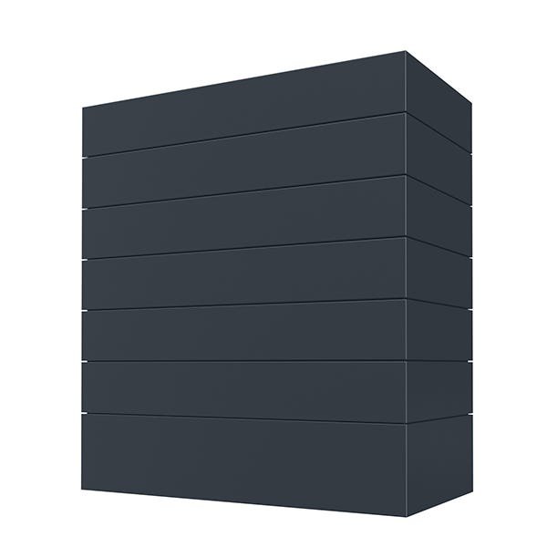 Kitchen and Cabinet Store Box Straight With Shiplap wood range hood in Navy