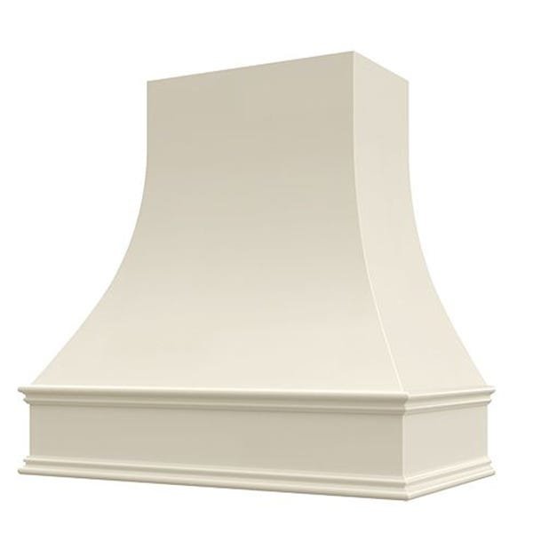 Kitchen and Cabinet Store Curved wood range hood in Antique White