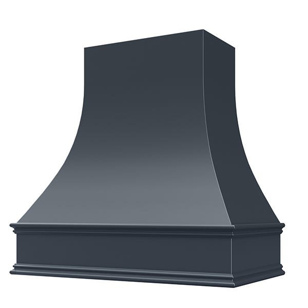 Kitchen and Cabinet Store Curved wood range hood in Navy
