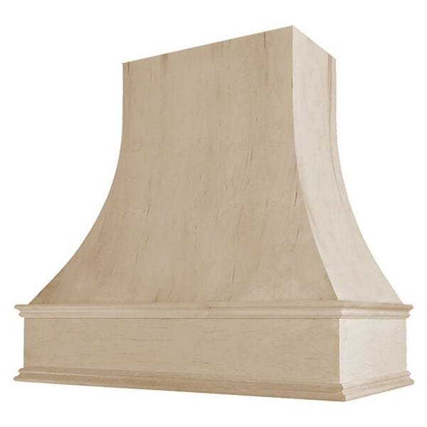Kitchen and Cabinet Store Curved wood range hood in Raw