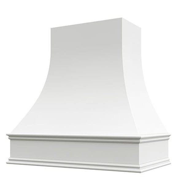 Kitchen and Cabinet Store Curved wood range hood in White