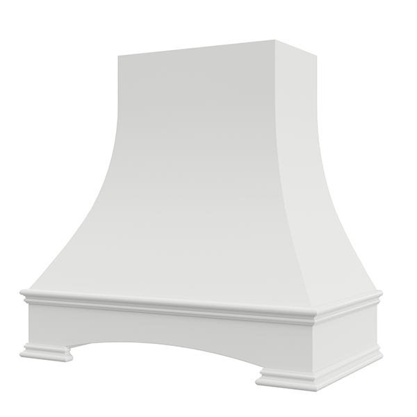 Kitchen and Cabinet Store Curved With Arched Apron wood range hood in Primed (paint ready)