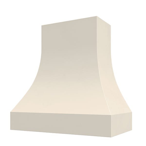 Kitchen and Cabinet Store Curved Without Trim wood range hood in Antique White