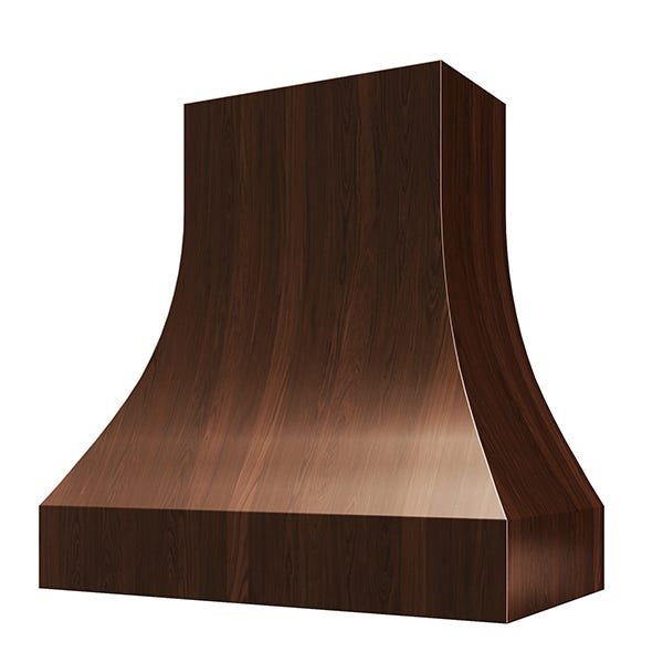 Kitchen and Cabinet Store Curved Without Trim wood range hood in Espresso Stain