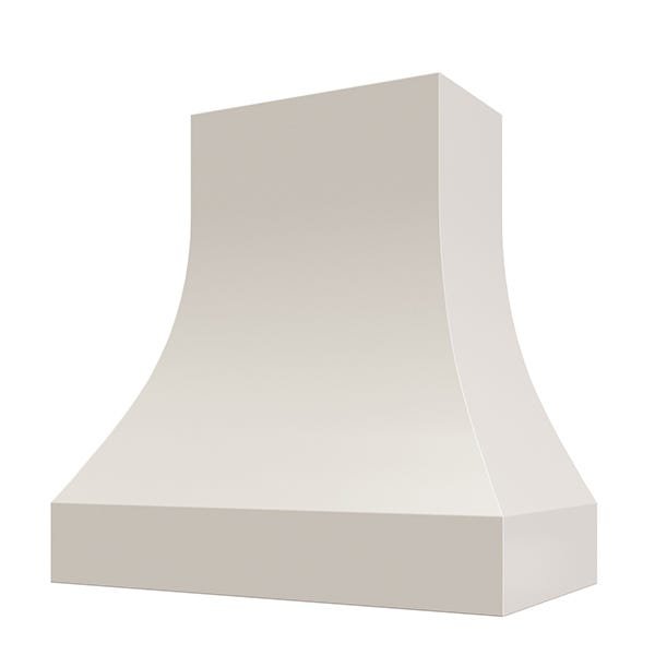 Kitchen and Cabinet Store Curved Without Trim wood range hood in Light Gray