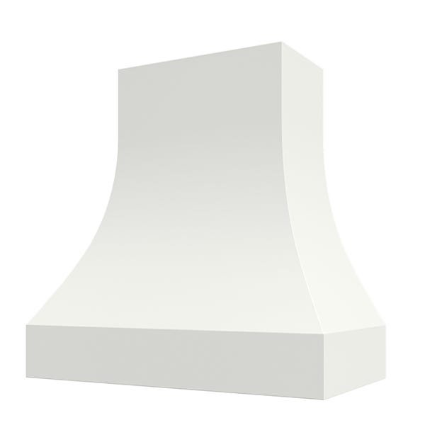 Kitchen and Cabinet Store Curved Without Trim wood range hood in Primed (paint ready)