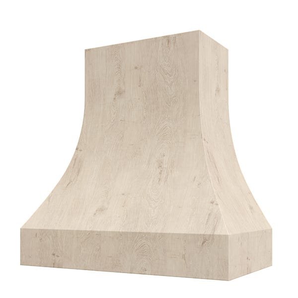 Kitchen and Cabinet Store Curved Without Trim wood range hood in Raw