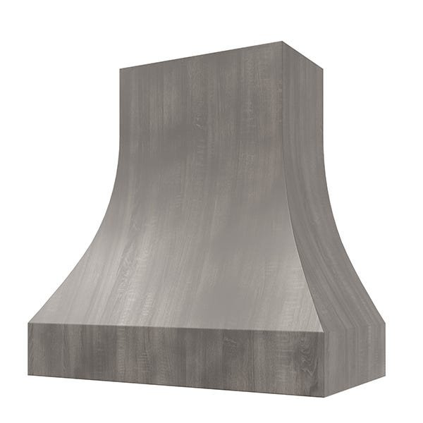 Kitchen and Cabinet Store Curved Without Trim wood range hood in Stained Gray