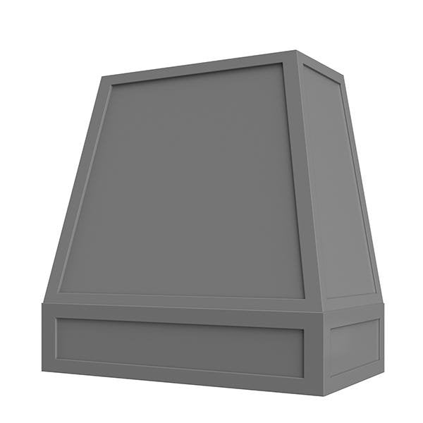 Kitchen and Cabinet Store Shaker Tapered wood range hood in Gray